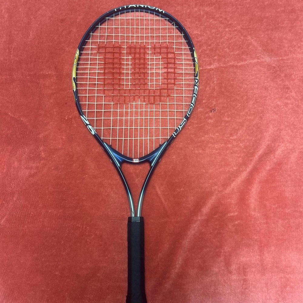 Wilson Tennis Racket with Black Handle and Blue Frame